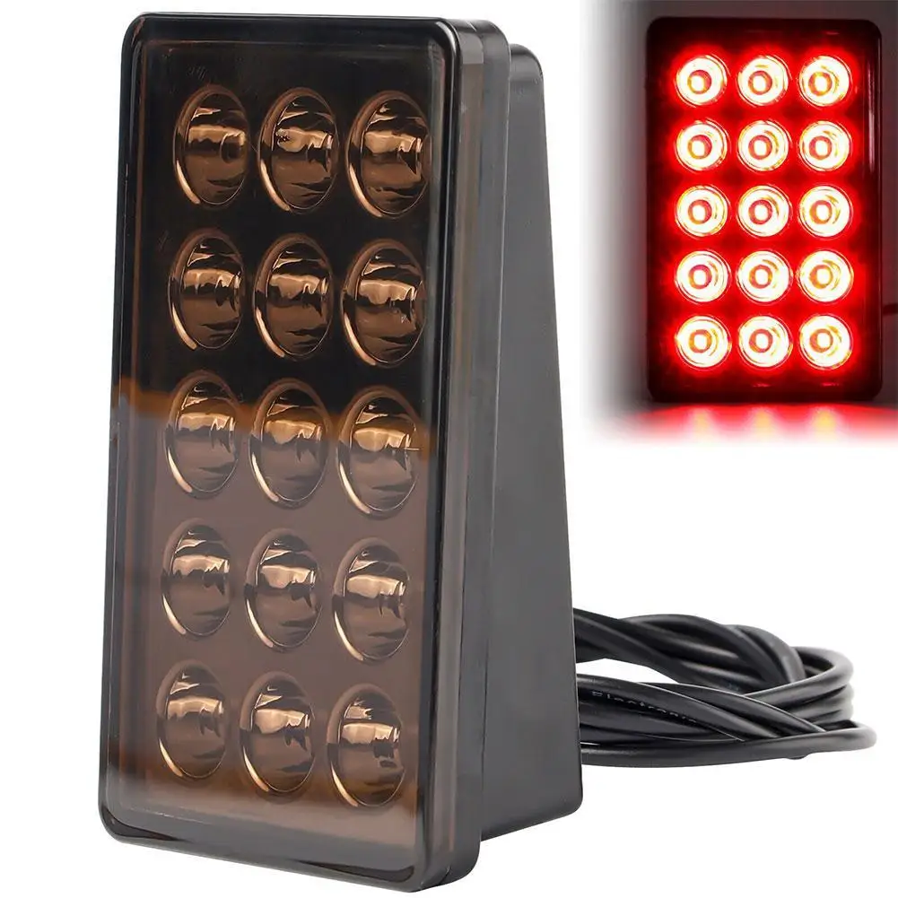 Luce Flash Stroboscopica Universale F1 Fanale Posteriore A Led 3A Spia Luminosa Lampada Di Segnalazione Fumé 12V 15 Led Luce Freno Accessori Auto