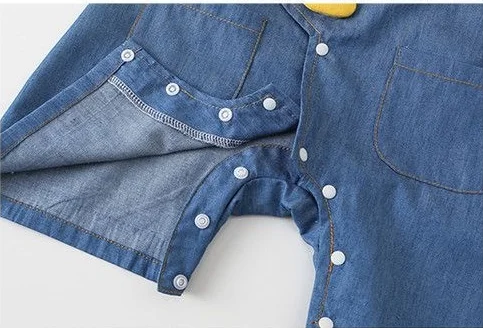 Summer Baby Boys Cute Ducks Clothes Romper Sleeveless Soft Denim Baby Boys clothes 6 to 9 month Toddler Jumpsuit 6