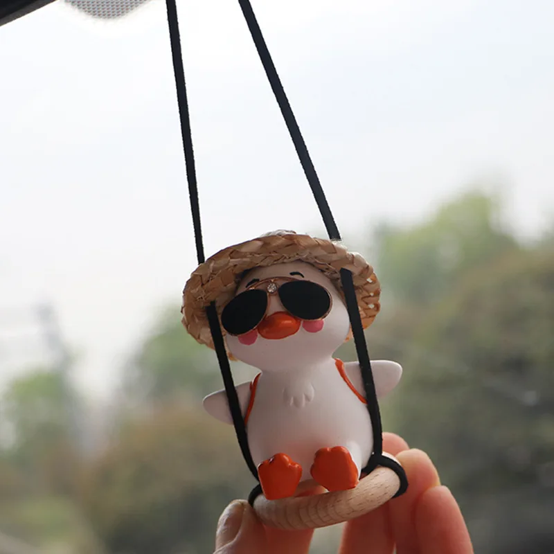 

Auto Accessories Wholesale Car Swing Duck Rearview Mirror Pendant Handmade Creative Car Pendant