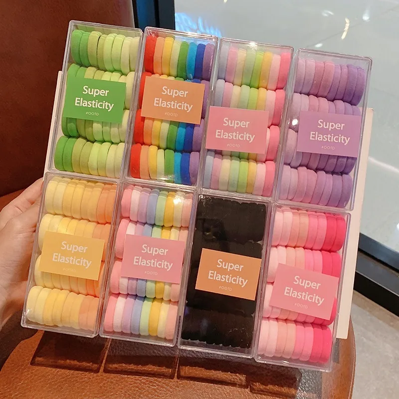 Bonbonfarbene Haarschleife, große Größe, nicht schädlich, hoher Pferdeschwanz, gebundenes Stirnband, großes Mädchen, langlebig, elastisches Gummiband, Damen, koreanisches V – Detail 3