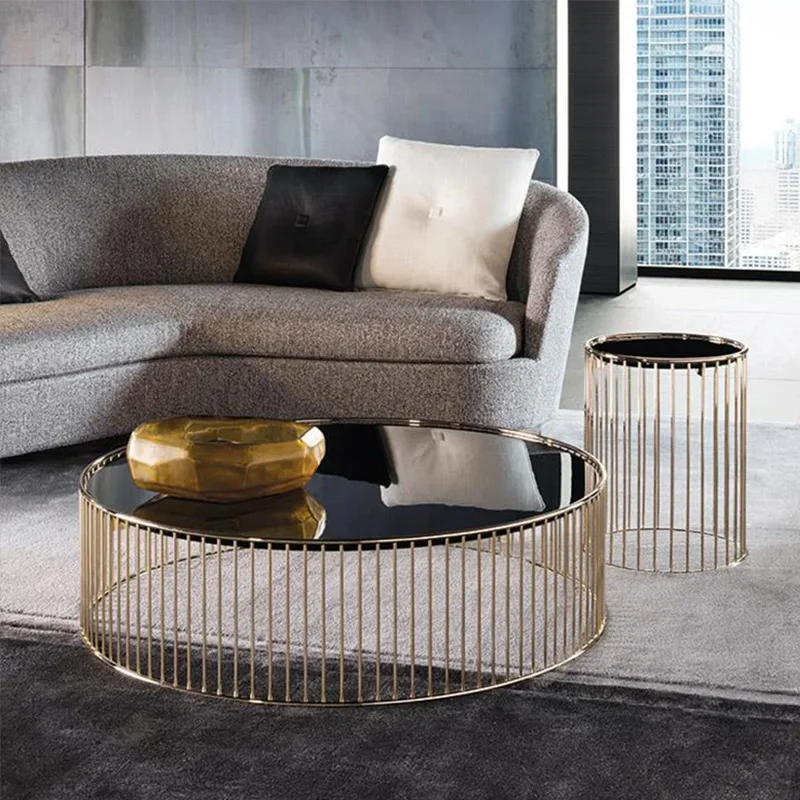 

Simple, modern, Italian, light and luxurious online celebrity coffee table, round creative marble, and several combinations on t