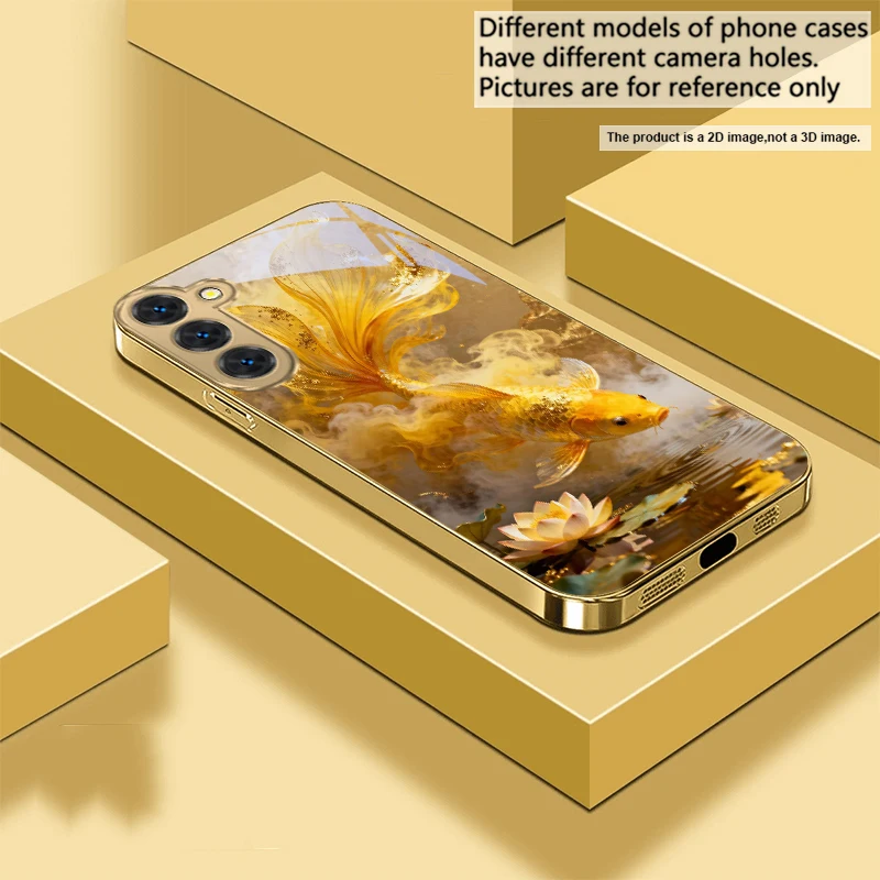 Harmonious Golden Carp Glass Phone Case