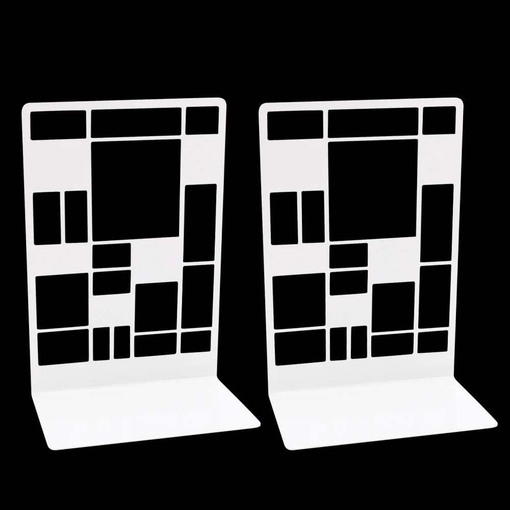 Book Ends Universal Metal Bookends For Shelves Heavy Duty Metal Non-Skid Bookend Supports Book Shelf Holder 2