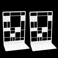Book Ends Universal Metal Bookends For Shelves Heavy Duty Metal Non-Skid Bookend Supports Book Shelf Holder 2