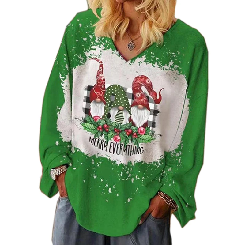Harajuku Streetwear Women's Shirts Christmas Autumn Fashion Chic Oversize Sweatshirt Pullovers Long Sleeve Top Loose Clothes Y2K