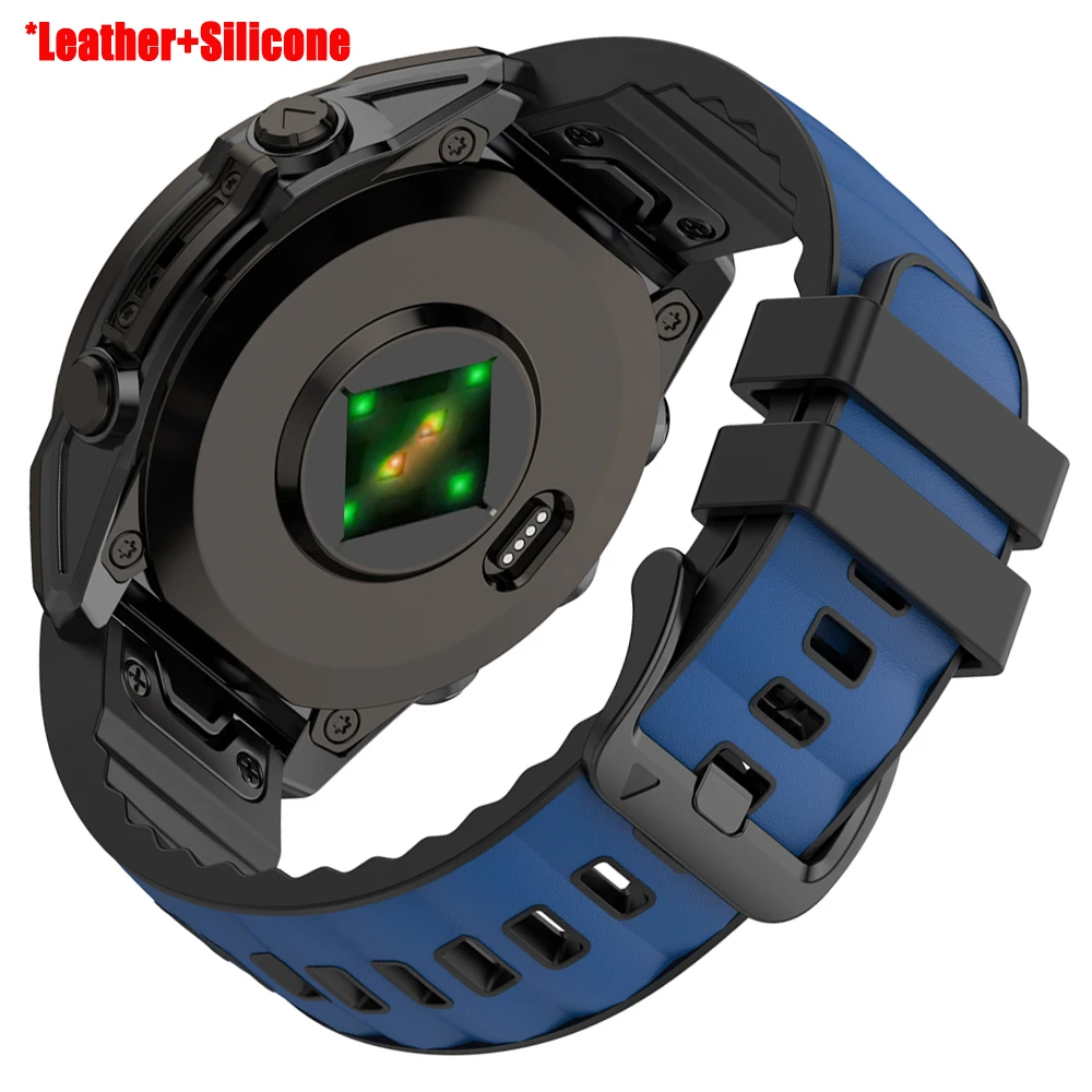 Premium Leather & Silicone Strap for Garmin Smartwatches - QuickFit Sports Band