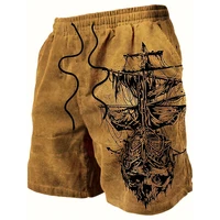 Vintage Sailing Ship Pattern 3D Print Beach Shorts Men Women Oversized Surfing Board Sport Pants Swimsuits Trunks Kids Clothing 1