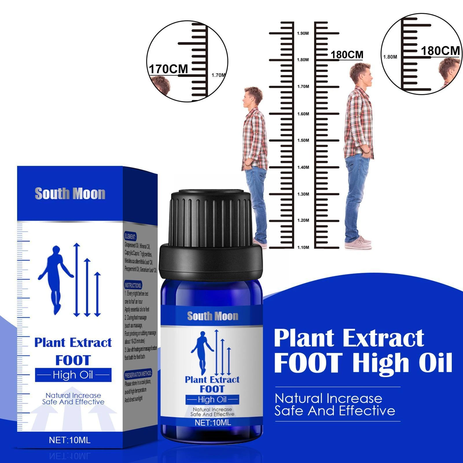 Increase Height Essential Oil Grow Taller Conditioning Herbal Soothing
