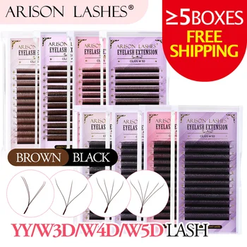 ARISON YY Lashes and 3D/4D/5D W Shape Lashes Brasileiro Premade Volume Eyelashes Extension Soft Thin Easily Grafting Extension 1