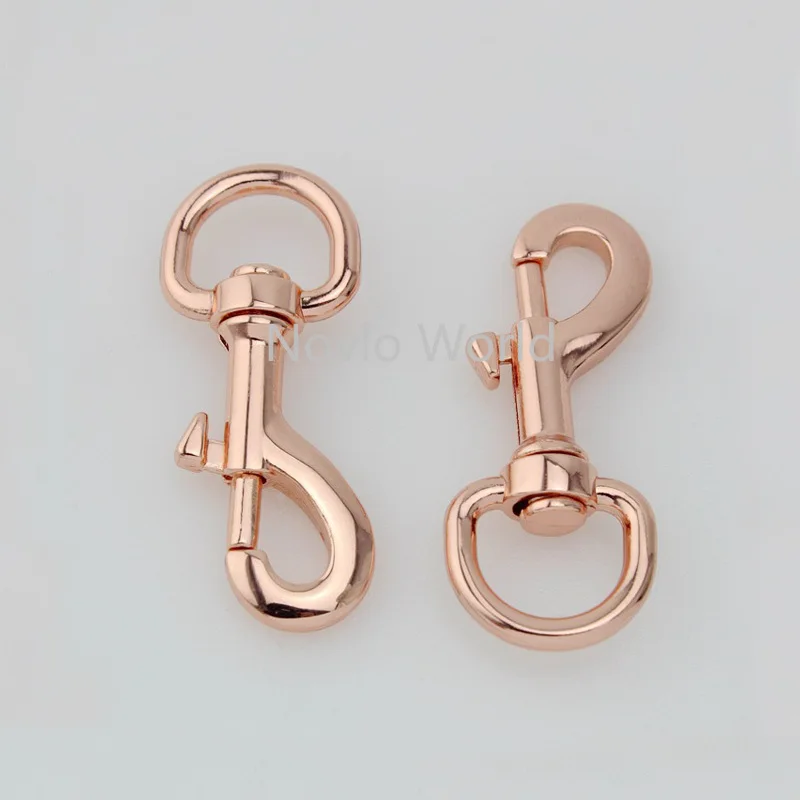 10-50pcs High quality 15mm Rose gold handbag Snap Hook oval Swivel NEW tone trigger snap hooks Hardware Accessories metal