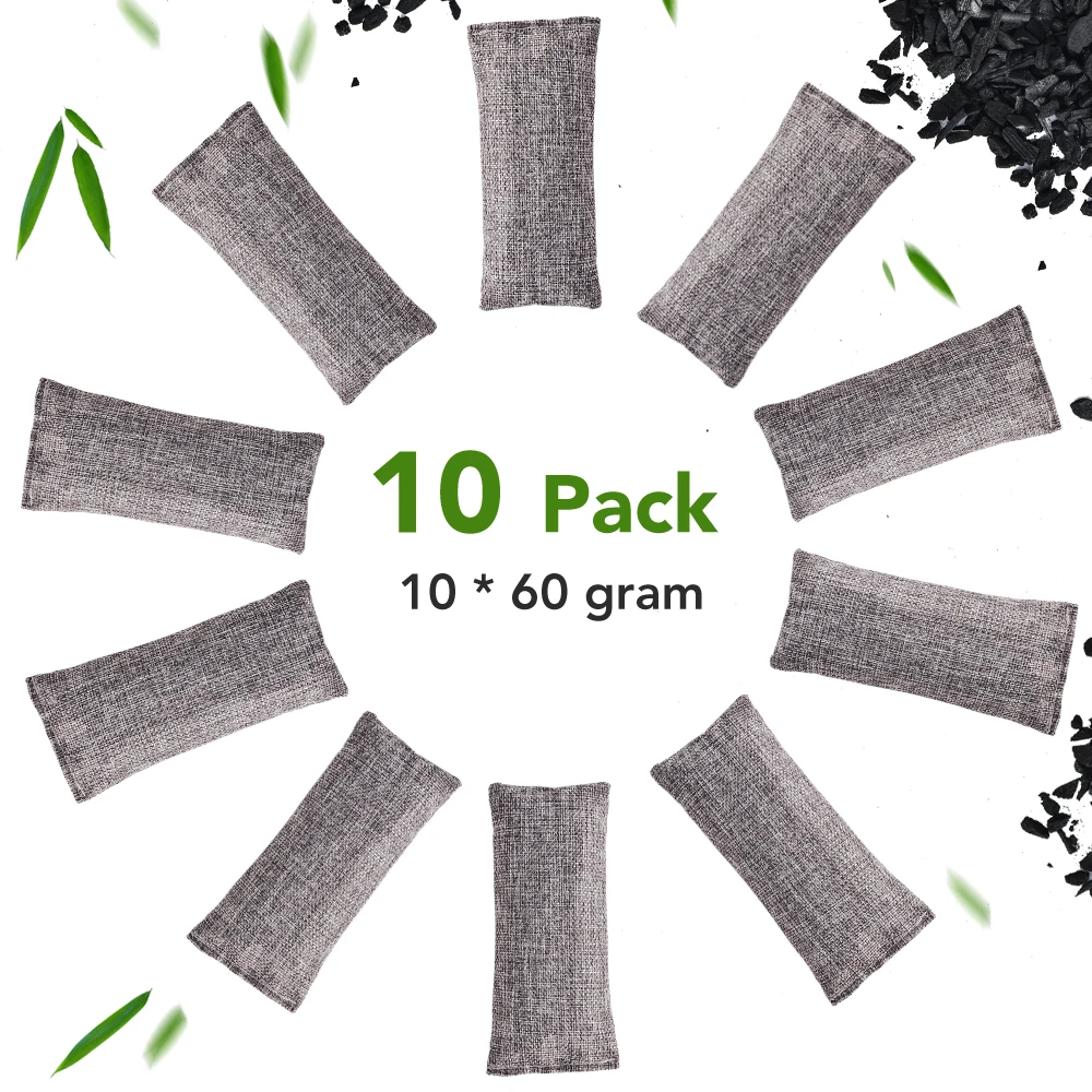 Natural Bamboo Charcoal Bags Air Purifying Activated Charcoal Odor Absorber Moisture Odor Eliminator for Car Closet Shoes