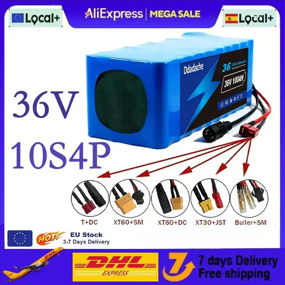 Neuer 36V 100Ah 1000W 10S4P DC/T Lithium-Ionen-Akku 100Ah für 42V E-Bike Elektrofahrrad Roller mit BMS – Detail 1