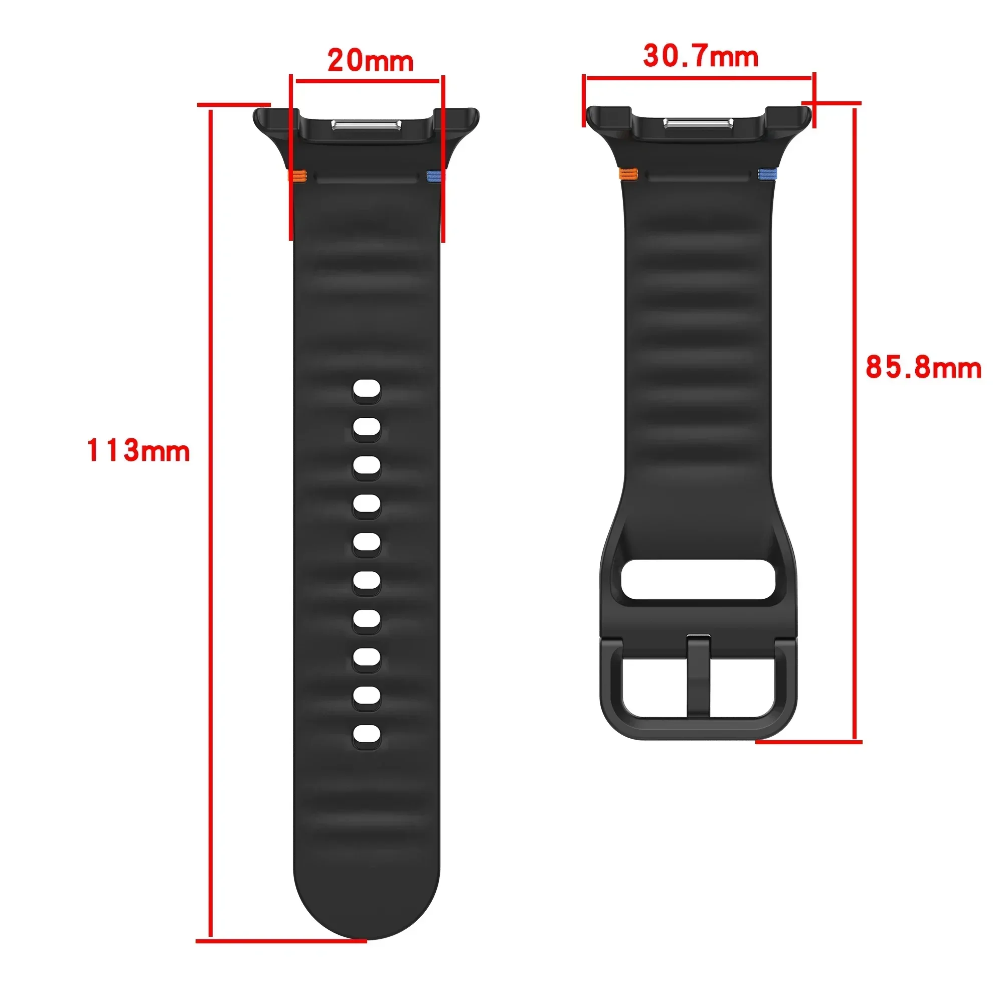Offizielles Armband für Samsung Galaxy Watch 8 40 mm 44 mm Watch8 Classic 46 mm Silikon-Sportarmband Correa Original 1:1 No Gaps Band – Detail 1