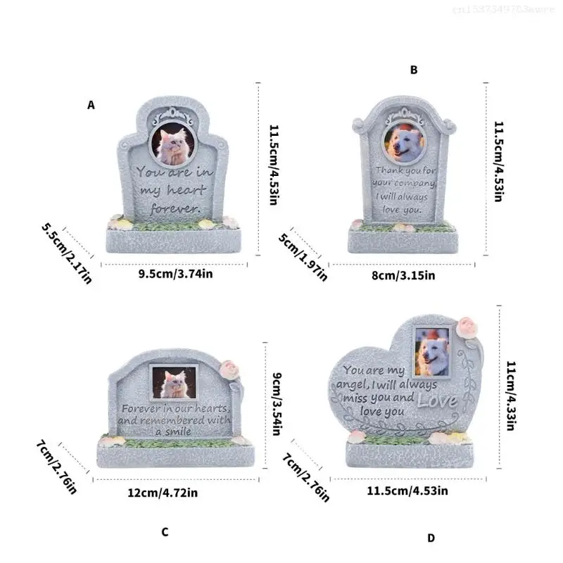 Weatherproof Resin Pet Grave Marker Memorial Tombstone for Pet Eternality Tributes F0T6