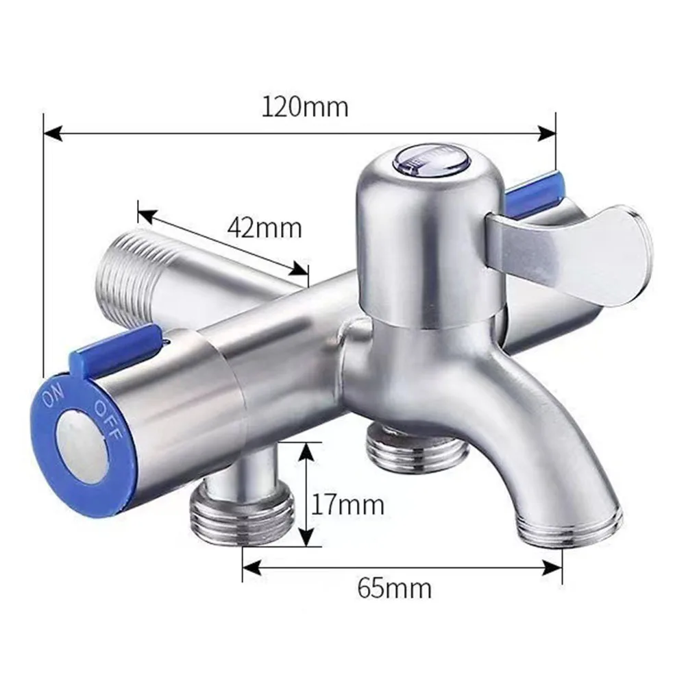 Bathroom Faucet Double Handle Dual Control Stainless Steel Cold Water Faucets Washing Machine Faucet Triangle Valves bathroom faucet washing machine faucet water tap faucet