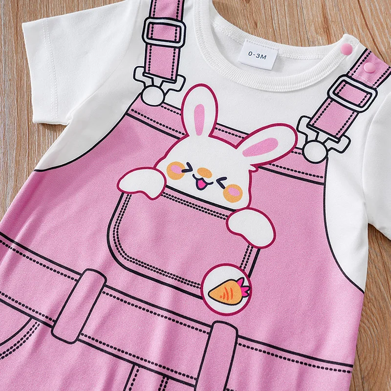 Infant Romper 0-18 Boys And Girls Summer Round Neck Short Sleeve