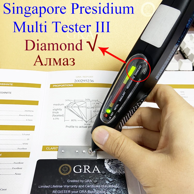 Moissanite Stone D Color Diamond Excellent Cut Loose Gemstones Promise Pass PRESIDIUM Tester III/3 charm jewelry loose moissanite stones