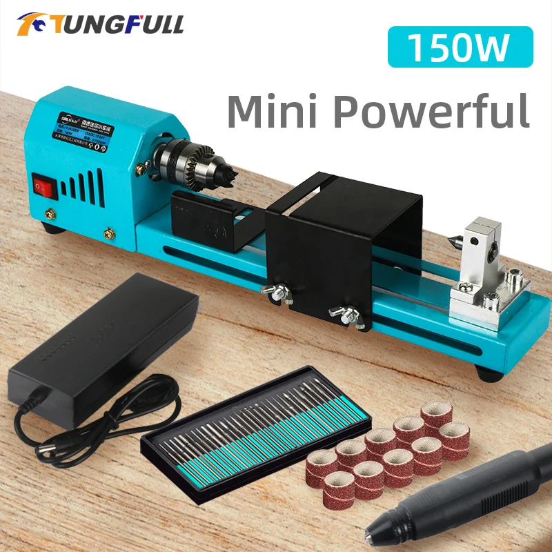 Mini Wood Lathe Machine 150W Wood Turning Machine Beading for Jewelry Making DIY Woodworking Buddha Pearl Lathe wood lathe