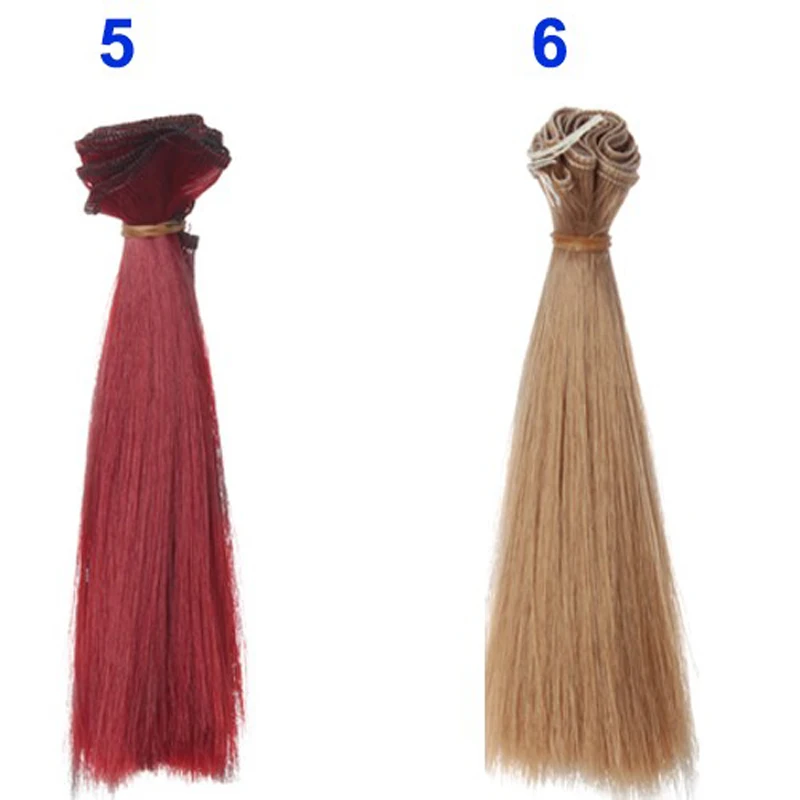 One Piece 5cm 15cm 25cm Short Long Straight Doll Hair For 1/3 1/4 1/6 BJD Diy Accessory doll wigs