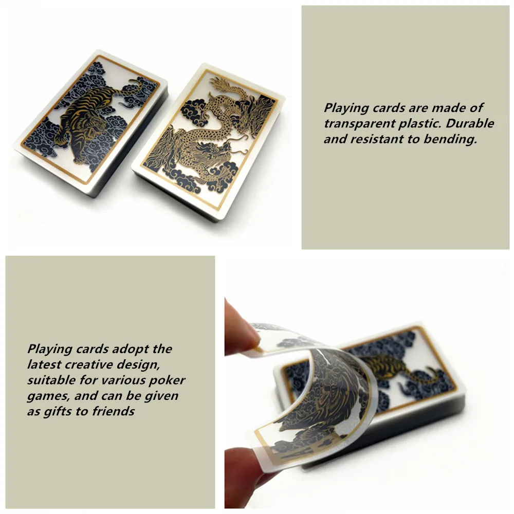 Creative Transparent Playing Cards Dragon Tiger Poker Cards Party Entertainment Board Game Gift L773 Playing Cards