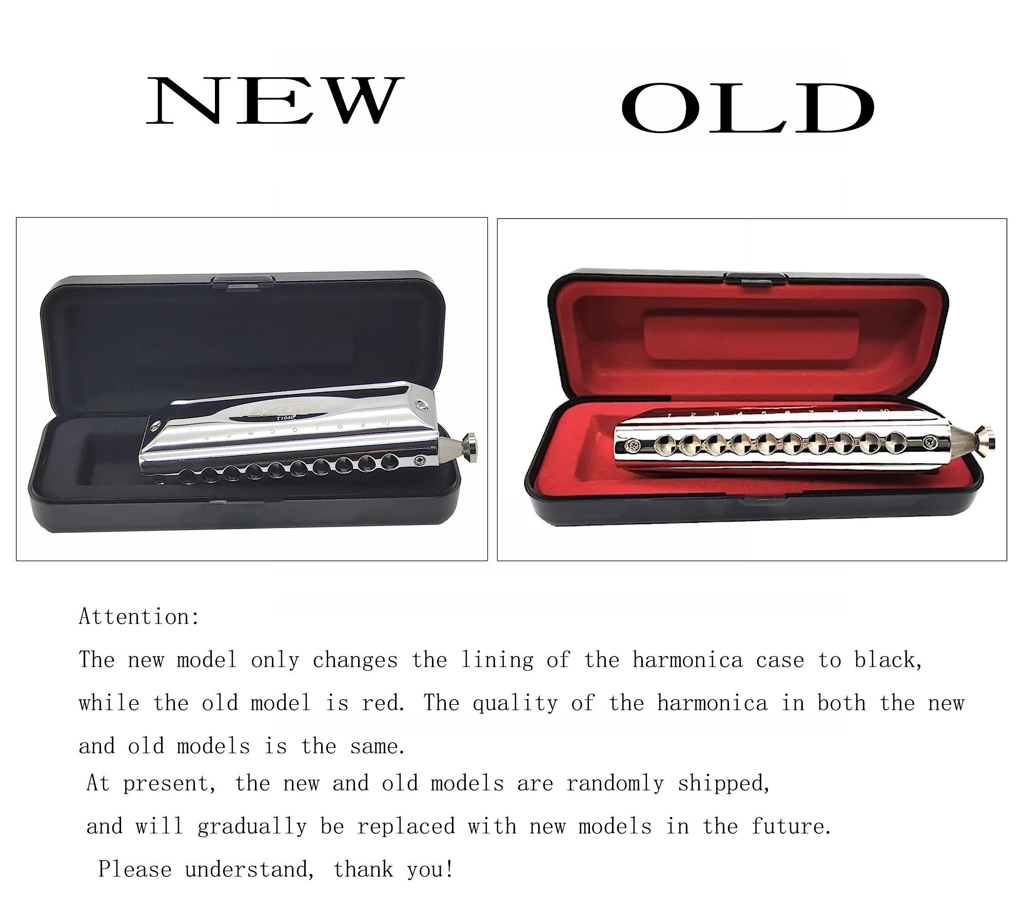 Easttop T1040 Chromatic Harmonica 10 Hole 40 Tone Playing Harmonica with Pure Tone Mouth Organ for Beginners Adults