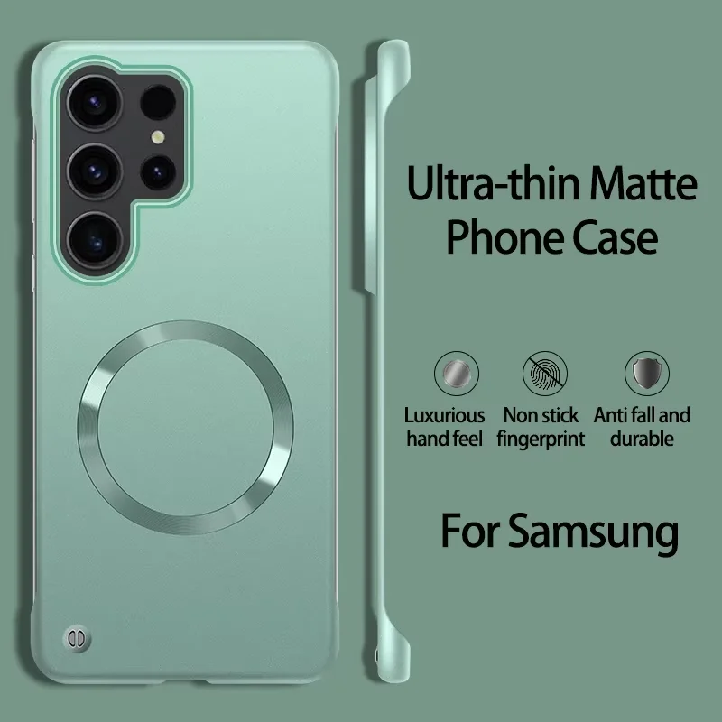 Sleek Matte Magnetic Metal Phone Cover - Ultra Thin and Frameless Design