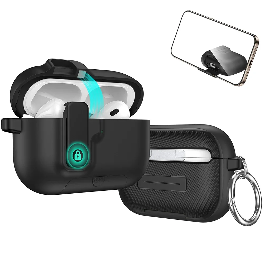 Luxury Shockproof Protective Earphone Case with Hook