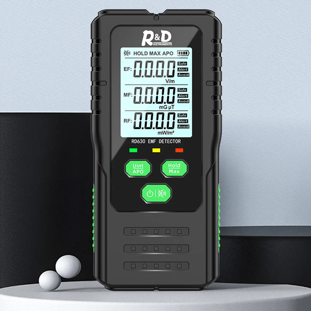 

3 In 1 Electromagnetic Field Radiation Detector Handheld Portable EMF Meter Anti-slip Radio Frequency Warn Meter EMF Inspections