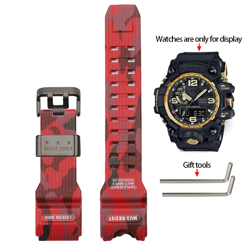 Cinturino Ricambio Casio GWG-1000 &ndash; Gomma E PU &ndash; Nero 27mm &ndash; Due Pezzi