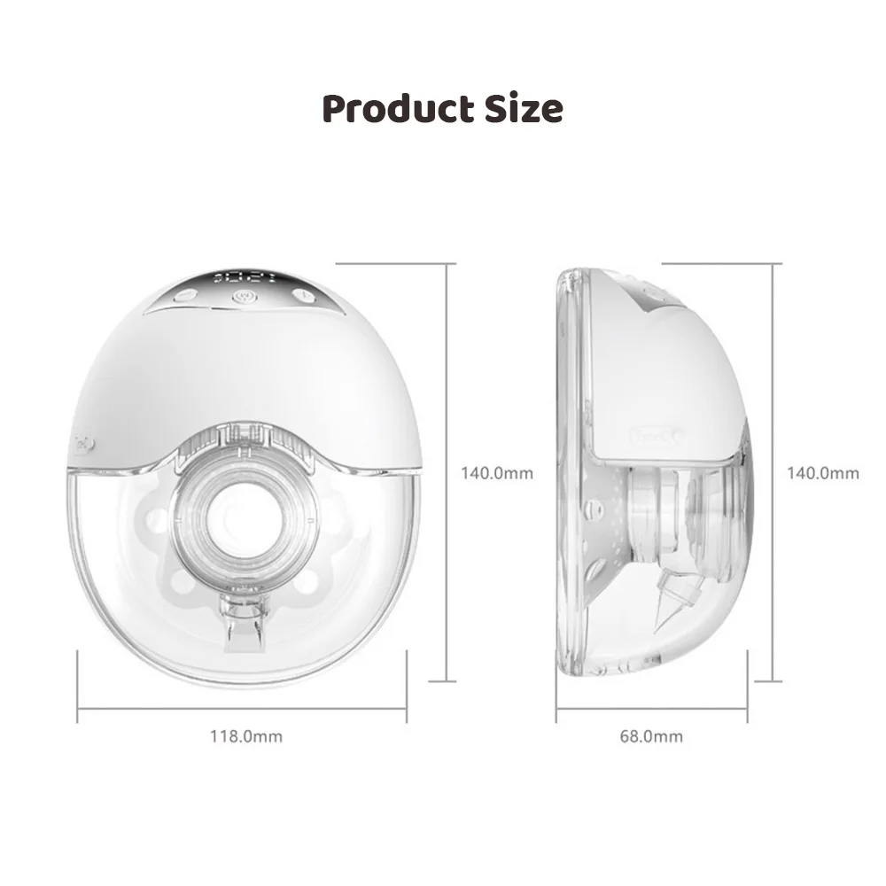 MY-378 Wearable Breast Pump Hands Free Electric Breast Pump for Breastfeeding 4Modes 12 Suction Level Low Noise Built-in Battery 2