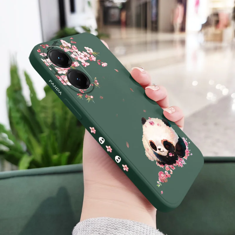 Floral Panda Silicone Soft Phone Case