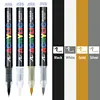 4pcs/12pcs Acrylic Marker Brush Pens Black/White/Gold/Sliver Paint Art Markers for Rock Painting Stone Ceramic Glass Wood 2