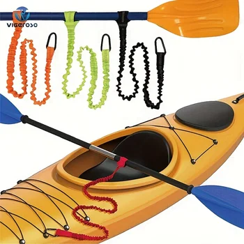Guinzagli per pagaia per kayak elastici riflettenti da 1 confezione - Ganci di sicurezza, cordini a spirale, corde anti-smarrimento - Accessori essenziali