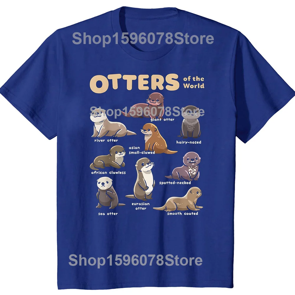 Sea Otter World: Educational Casual Unisex Cotton T-Shirt