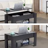 Lift Top Coffee Table with Hidden Compartment and Storage Shelf Wooden Lift Tabletop for Home Living Room Reception Room Office 6