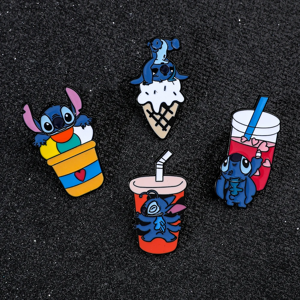 

Disney Anime Lilo and Stitch Creativity Brooch Cartoon Figure Stitch Fashion Small Fresh Badge for Backpack Pins Accessories
