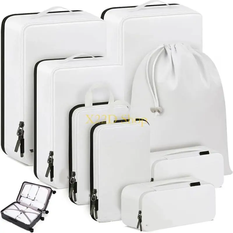 X22D 10pcs Expandable Compression Packing Cubes for Travel Handheld Organizers Bags for Efficient Clothes Storage Solution 2