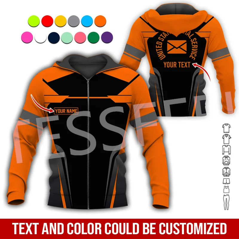 NewFashion Custom Name Cosplay Postal Worker Retro Tracksuit Streetwear 3DPrint Harajuku Casual Pullover Funny Jacket Hoodies 27