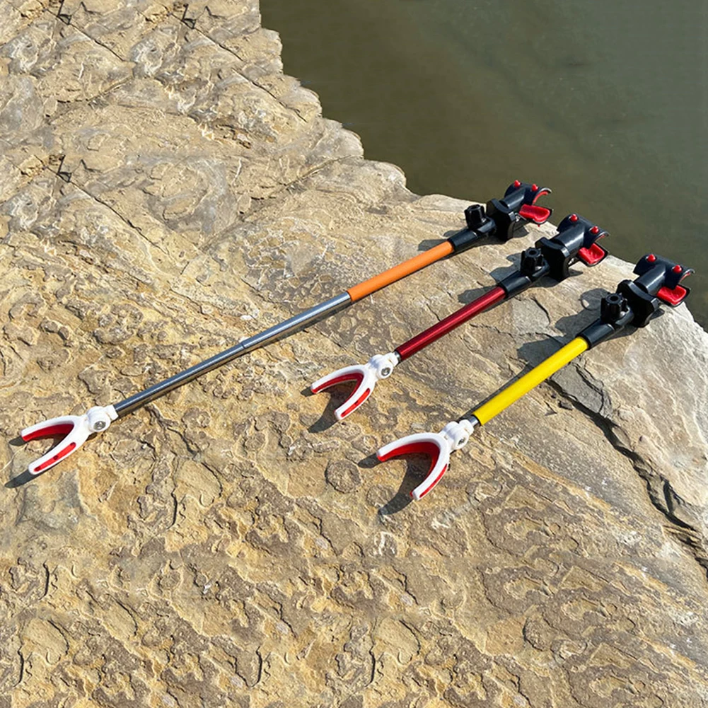 Telescopic Stretched Pole Stand Gear Tools Adjustable Fishing Rod Bracket Fishing Rod Bracket Anti Scratch Wear-resistant Random Color Accessories
