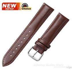 Luxurious Genuine Calfskin Leather Watchband - Soft and Stylish Accessory - 22mm (Brown)