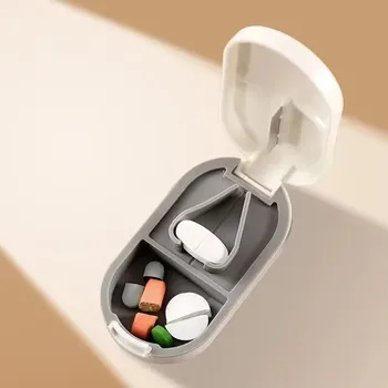1 taglierina per pillole, divisore per pillole per tagliare pillole piccole o pillole grandi a metà, tagliare pillole, compresse, lama in acciaio inossidabile da viaggio