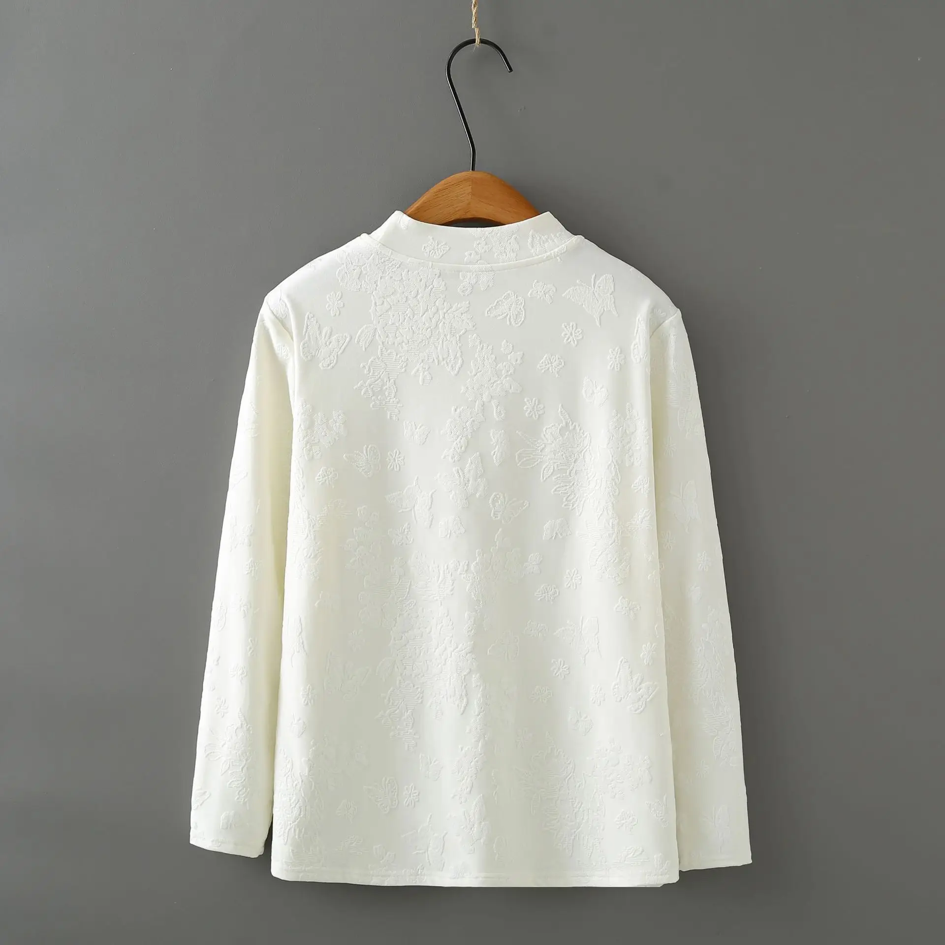 XXXXL Fashion Plus Size Women's T-Shirt New Style Fleece Warm Jacquard Long Sleeved Base Tops For 2025 Autumn And Winter 643