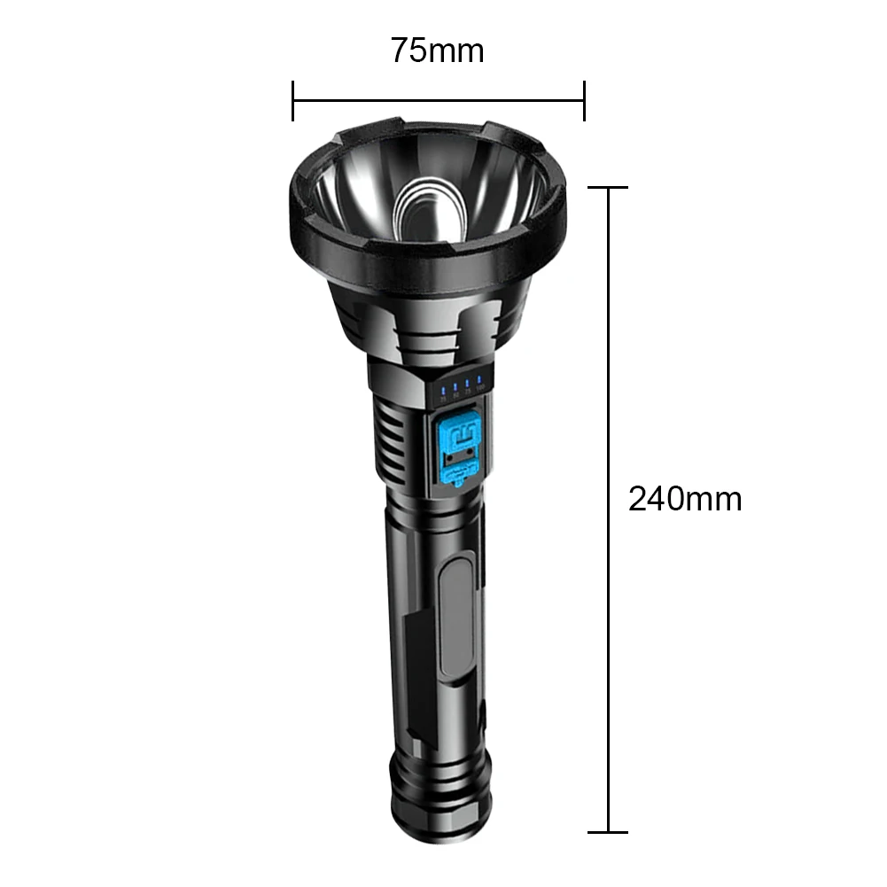 LED Camping Lamp Multifunctional Waterproof Emergency Flashlight Dimmable Service Work Light Power Display for Outdoor Equipment