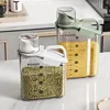 Grain Storage Box with Measuring Cup Plastic Sealed Rice Bucket Sealing Tank Moisture Proof Storage Jar Food Organizer 4