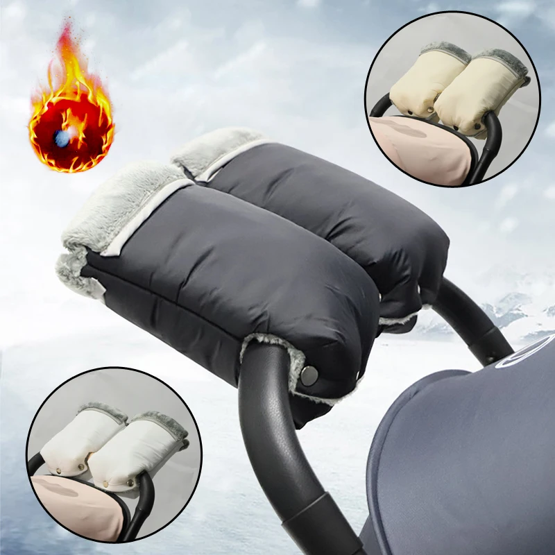 Winter Stroller Gloves Universal Pram Hand Muffs Anti-freeze Stroller Mittens Ca