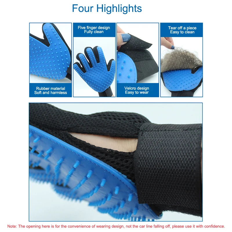 Rabbit Brush Pet Hair Grooming Gloves Cat Dog Shower Brush Bunny Massage Comb Small Animal Cleaning Supplies Remove Float Hair