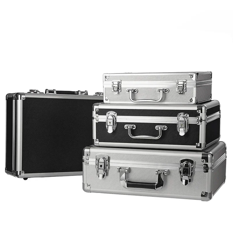 ToolBox Portable Aluminum Safety Equipment Toolbox Instrument Case Storage Box Suitcase Impact Resistant Case with Sponge Boxes