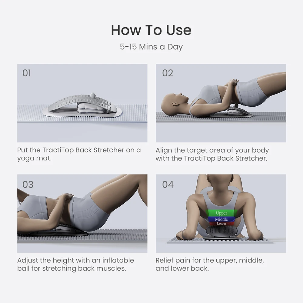 Back Stretcher for Lower Back Pain Relief Relax Fitness Lumbar Cervical Spine Pillow Physical Traction Neck and Back Stretcher