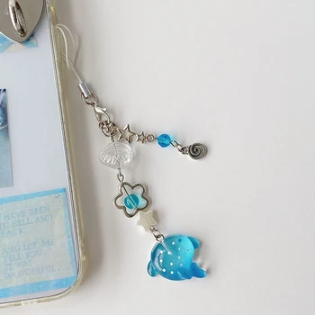 Cute Simulation Marine Shark Mobile Phone Chain Handcrafted Beaded Keyring Accessory Fish Charm Aesthetic Y2k Unique 1