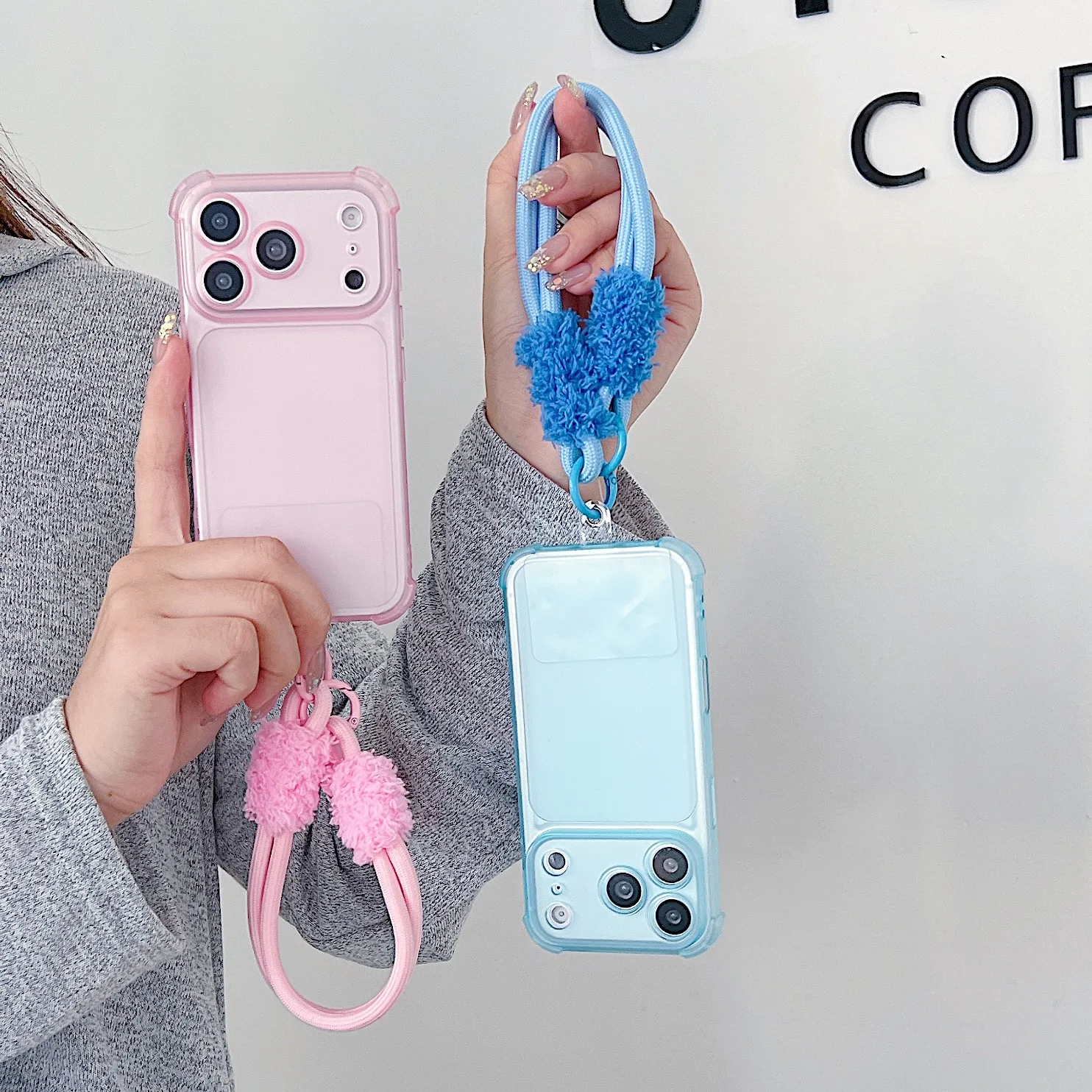 Shockproof Transparent Armor Case with Wrist Strap and AirBag Protection
